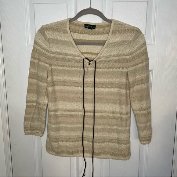 Ralph Lauren Sweaters - Lauren Jeans Co Ralph Lauren Vintage Y2K Lace Up Pullover Cotton Knit Top Small